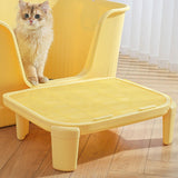 Maxbell Cat Litter Ramp Kitten Litter Box Footboard for Lavatory Indoor Cats Bedroom Yellow