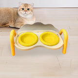 Maxbell Raised Cat Bowls for Indoor Cats Anti Vomiting Feeder Waterer Cats Food Bowl Yellow