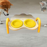Maxbell Raised Cat Bowls for Indoor Cats Anti Vomiting Feeder Waterer Cats Food Bowl Yellow