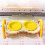 Maxbell Raised Cat Bowls for Indoor Cats Anti Vomiting Feeder Waterer Cats Food Bowl Yellow