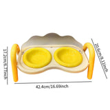 Maxbell Raised Cat Bowls for Indoor Cats Anti Vomiting Feeder Waterer Cats Food Bowl Yellow
