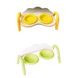 Maxbell Raised Cat Bowls for Indoor Cats Anti Vomiting Feeder Waterer Cats Food Bowl Yellow