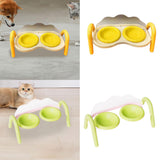 Maxbell Raised Cat Bowls for Indoor Cats Anti Vomiting Feeder Waterer Cats Food Bowl Yellow