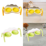 Maxbell Raised Cat Bowls for Indoor Cats Anti Vomiting Feeder Waterer Cats Food Bowl Yellow