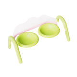 Maxbell Raised Cat Bowls for Indoor Cats Anti Vomiting Feeder Waterer Cats Food Bowl Green