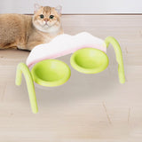Maxbell Raised Cat Bowls for Indoor Cats Anti Vomiting Feeder Waterer Cats Food Bowl Green