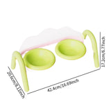 Maxbell Raised Cat Bowls for Indoor Cats Anti Vomiting Feeder Waterer Cats Food Bowl Green