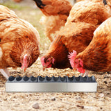 Maxbell Chicken Feeder Trough Lightweight Detachable Cover for Geese Duckling Pigeon 60x11x4.5cm