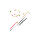 Maxbell Interactive Cat Toy Funny Handmade with Bell Play Rod for Exercise Home Yard Pink