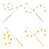 Maxbell Interactive Cat Toy Funny Handmade with Bell Play Rod for Exercise Home Yard Pink