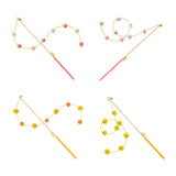 Maxbell Interactive Cat Toy Funny Handmade with Bell Play Rod for Exercise Home Yard Pink