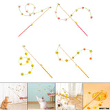 Maxbell Interactive Cat Toy Funny Handmade with Bell Play Rod for Exercise Home Yard Pink