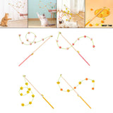 Maxbell Interactive Cat Toy Funny Handmade with Bell Play Rod for Exercise Home Yard Pink