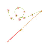 Maxbell Interactive Cat Toy Funny Handmade with Bell Play Rod for Exercise Home Yard Pink