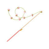 Maxbell Interactive Cat Toy Funny Handmade with Bell Play Rod for Exercise Home Yard Pink