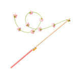 Maxbell Interactive Cat Toy Funny Handmade with Bell Play Rod for Exercise Home Yard Pink