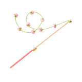 Maxbell Interactive Cat Toy Funny Handmade with Bell Play Rod for Exercise Home Yard Pink