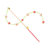 Maxbell Interactive Cat Toy Funny Handmade with Bell Play Rod for Exercise Home Yard Pink with Ball