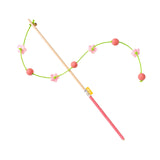 Maxbell Interactive Cat Toy Funny Handmade with Bell Play Rod for Exercise Home Yard Pink with Ball