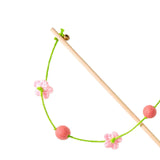 Maxbell Interactive Cat Toy Funny Handmade with Bell Play Rod for Exercise Home Yard Pink with Ball