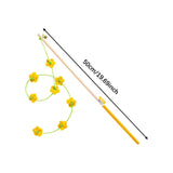 Maxbell Interactive Cat Toy Funny Handmade with Bell Play Rod for Exercise Home Yard Yellow