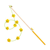 Maxbell Interactive Cat Toy Funny Handmade with Bell Play Rod for Exercise Home Yard Yellow