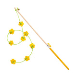 Maxbell Interactive Cat Toy Funny Handmade with Bell Play Rod for Exercise Home Yard Yellow