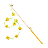 Maxbell Interactive Cat Toy Funny Handmade with Bell Play Rod for Exercise Home Yard Yellow