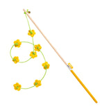 Maxbell Interactive Cat Toy Funny Handmade with Bell Play Rod for Exercise Home Yard Yellow