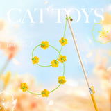 Maxbell Interactive Cat Toy Funny Handmade with Bell Play Rod for Exercise Home Yard Yellow