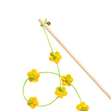 Maxbell Interactive Cat Toy Funny Handmade with Bell Play Rod for Exercise Home Yard Yellow