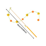 Maxbell Interactive Cat Toy Funny Handmade with Bell Play Rod for Exercise Home Yard Yellow with Ball