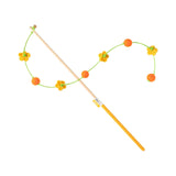 Maxbell Interactive Cat Toy Funny Handmade with Bell Play Rod for Exercise Home Yard Yellow with Ball