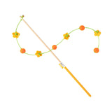 Maxbell Interactive Cat Toy Funny Handmade with Bell Play Rod for Exercise Home Yard Yellow with Ball