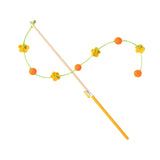 Maxbell Interactive Cat Toy Funny Handmade with Bell Play Rod for Exercise Home Yard Yellow with Ball