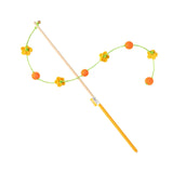 Maxbell Interactive Cat Toy Funny Handmade with Bell Play Rod for Exercise Home Yard Yellow with Ball