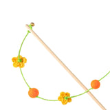 Maxbell Interactive Cat Toy Funny Handmade with Bell Play Rod for Exercise Home Yard Yellow with Ball