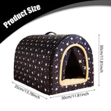 Cat Cave Bed Pet Tent Courtyard Nonslip Bottom 2 Ways Use Yard Hut Dog House Star