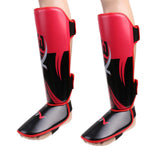 Maxbell Shin Instep Pads MMA Leg Foot Guards Muay Thai Kick Boxing Guard Red - Aladdin Shoppers