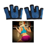 Maxbell Weight Lifting Gloves Anti-skid Half Finger Fitness Palm Protector L Blue - Aladdin Shoppers