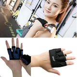 Maxbell Weight Lifting Gloves Anti-skid Half Finger Fitness Palm Protector L Blue - Aladdin Shoppers