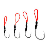 Maxbell Lot 10Pcs Assist Hooks Carbon Steel Jigging Fishing Hooks with PE Line