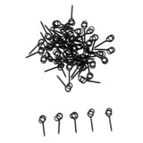 Maxbell Maxbell 50 Pieces 13mm Carp Fishing Chod Boilie Screw with Ring Pop Up Peg Pellet Holder Bait Stop Matte Black Terminal Tackle