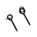 Maxbell Maxbell 50 Pieces 13mm Carp Fishing Chod Boilie Screw with Ring Pop Up Peg Pellet Holder Bait Stop Matte Black Terminal Tackle