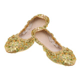 Belly Dance Shoes Soft Soles Dance Performance Shoes with Sequins M Golden