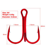 Maxbell 200pcs Sea Fishing Hook Treble Hooks High Carbon Steel Fishhooks Tackle 4#6#