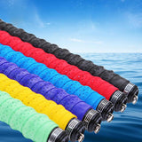 Maxbell Non-slip Stretchy Tennis Racquet Sweat Fishing Rod Grip Tape Blue and Black