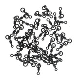 Maxbell 100Pcs Carp Fishing Swivels Micro Hook Ring Swivels Connector Chod Rig