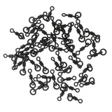 Maxbell 100Pcs Carp Fishing Swivels Micro Hook Ring Swivels Connector Chod Rig