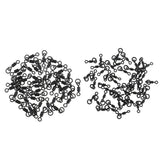 Maxbell 100Pcs Carp Fishing Swivels Micro Hook Ring Swivels Connector Chod Rig